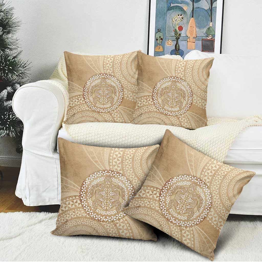 Tonga Ngatu Turtle Pillow Cover Vintage Tongan Tapa Cloth LT14 - Polynesian Pride