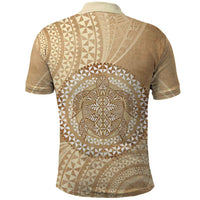 Tonga Ngatu Turtle Polo Shirt Vintage Tongan Tapa Cloth LT14 - Polynesian Pride