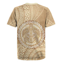 Tonga Ngatu Turtle Rugby Jersey Vintage Tongan Tapa Cloth LT14 - Polynesian Pride