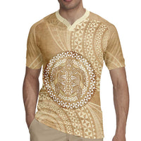 Tonga Ngatu Turtle Rugby Jersey Vintage Tongan Tapa Cloth LT14 - Polynesian Pride