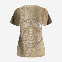Tonga Ngatu Turtle Scrub Top Vintage Tongan Tapa Cloth LT14 - Polynesian Pride