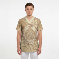 Tonga Ngatu Turtle Scrub Top Vintage Tongan Tapa Cloth LT14 - Polynesian Pride