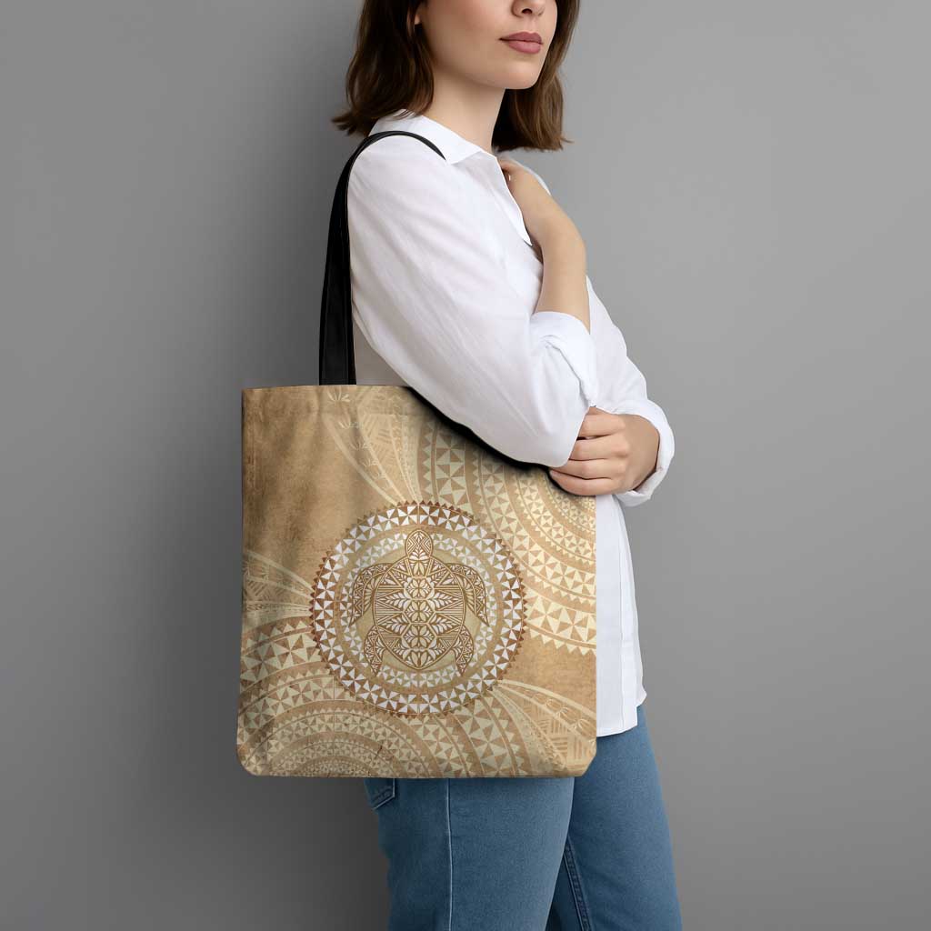 Tonga Ngatu Turtle Tote Bag Vintage Tongan Tapa Cloth LT14 - Polynesian Pride