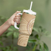 Tonga Ngatu Turtle Tumbler With Handle Vintage Tongan Tapa Cloth LT14 - Polynesian Pride