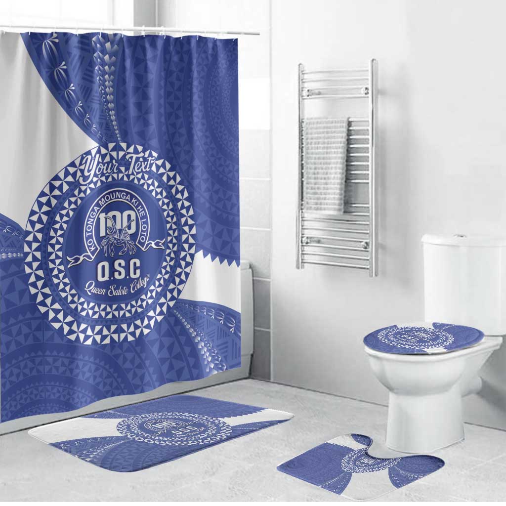 Queen Salote College 100th Anniversary Personalized Bathroom Set Est 1926 Kolisi Fefine Tongan Ngatu Pattern LT14 Bathroom Set (4 pcs) Blue - Polynesian Pride