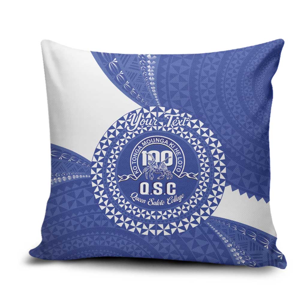 Queen Salote College 100th Anniversary Personalized Pillow Cover Est 1926 Kolisi Fefine Tongan Ngatu Pattern LT14 Blue - Polynesian Pride