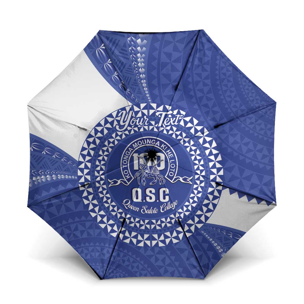 Queen Salote College 100th Anniversary Personalized Umbrella Est 1926 Kolisi Fefine Tongan Ngatu Pattern LT14 One Size Folded 11.42 inch Opened Diameter 37.4 inch Blue - Polynesian Pride