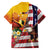 Personalised United States And Papua New Guinea Family Matching Off Shoulder Short Dress and Hawaiian Shirt USA Eagle With PNG Bird Of Paradise