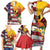 Personalised United States And Papua New Guinea Family Matching Short Sleeve Bodycon Dress and Hawaiian Shirt USA Eagle With PNG Bird Of Paradise