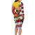 Personalised United States And Papua New Guinea Long Sleeve Bodycon Dress USA Eagle With PNG Bird Of Paradise