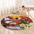 Personalised United States And Papua New Guinea Round Carpet USA Eagle With PNG Bird Of Paradise