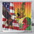 Personalised United States And Hawaii Shower Curtain USA Eagle With Hawaiian Shark Tattoo