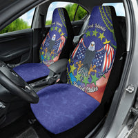 Personalised United States And Cook Islands Car Seat Cover USA Eagle Mix Polynesian Pattern LT14 - Polynesian Pride