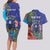 Personalised United States And Cook Islands Couples Matching Long Sleeve Bodycon Dress and Hawaiian Shirt USA Eagle Mix Polynesian Pattern