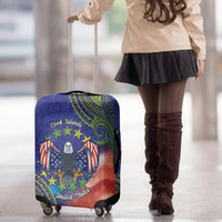 Personalised United States And Cook Islands Luggage Cover USA Eagle Mix Polynesian Pattern LT14 - Polynesian Pride