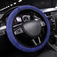 United States And Cook Islands Steering Wheel Cover USA Eagle Mix Polynesian Pattern LT14 Universal Fit Blue - Polynesian Pride