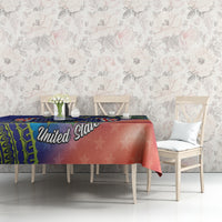 Personalised United States And Cook Islands Tablecloth USA Eagle Mix Polynesian Pattern LT14 - Polynesian Pride
