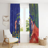 Personalised United States And Cook Islands Window Curtain USA Eagle Mix Polynesian Pattern LT14 - Polynesian Pride