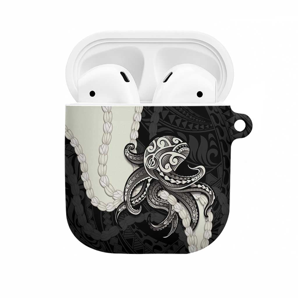 Black Polynesia Tribal Octopus Tattoo AirPods Case Pikake Lei Polynesian Pattern LT14 Black - Polynesian Pride