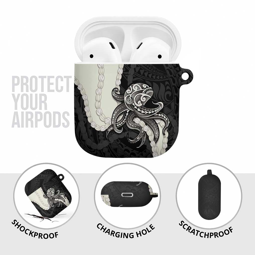Black Polynesia Tribal Octopus Tattoo AirPods Case Pikake Lei Polynesian Pattern LT14 - Polynesian Pride