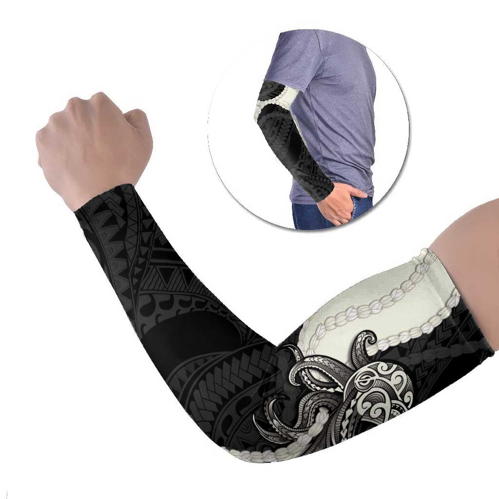 Black Polynesia Tribal Octopus Tattoo Arm Sleeves Pikake Lei Polynesian Pattern LT14 Set of 2 Black - Polynesian Pride