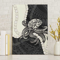 Black Polynesia Tribal Octopus Tattoo Canvas Wall Art Pikake Lei Polynesian Pattern LT14 Without Frame Black - Polynesian Pride