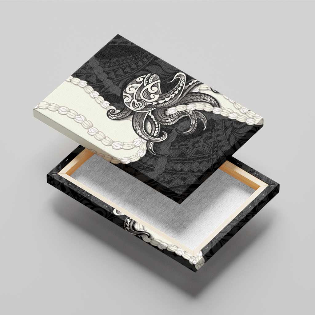 Black Polynesia Tribal Octopus Tattoo Canvas Wall Art Pikake Lei Polynesian Pattern LT14 - Polynesian Pride