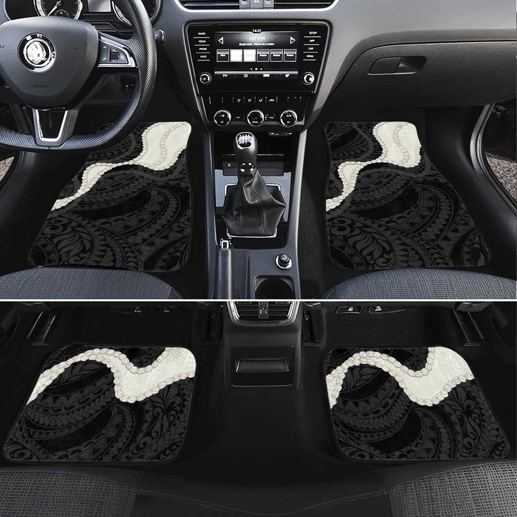 Black Polynesia Tribal Octopus Tattoo Car Mats Pikake Lei Polynesian Pattern LT14 Set 4pcs Black - Polynesian Pride