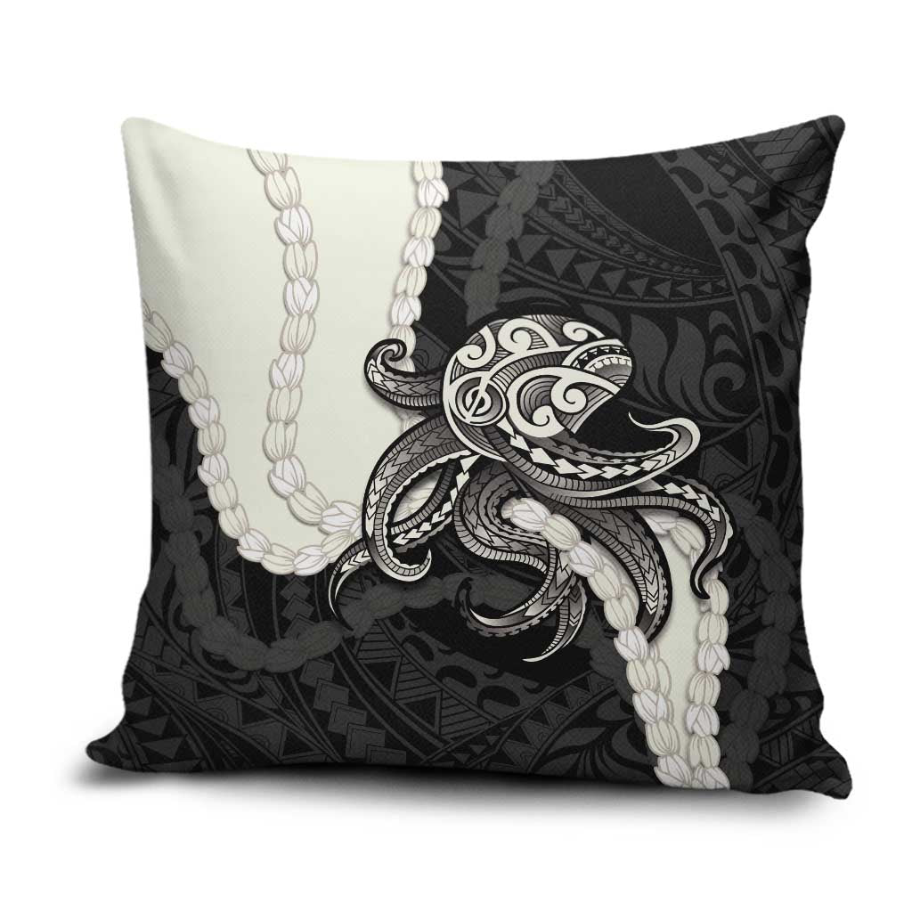 Black Polynesia Tribal Octopus Tattoo Pillow Cover Pikake Lei Polynesian Pattern LT14 Black - Polynesian Pride