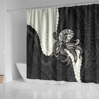 Black Polynesia Tribal Octopus Tattoo Shower Curtain Pikake Lei Polynesian Pattern LT14 - Polynesian Pride