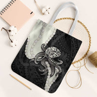 Black Polynesia Tribal Octopus Tattoo Tote Bag Pikake Lei Polynesian Pattern LT14 White Strap One Size Black - Polynesian Pride