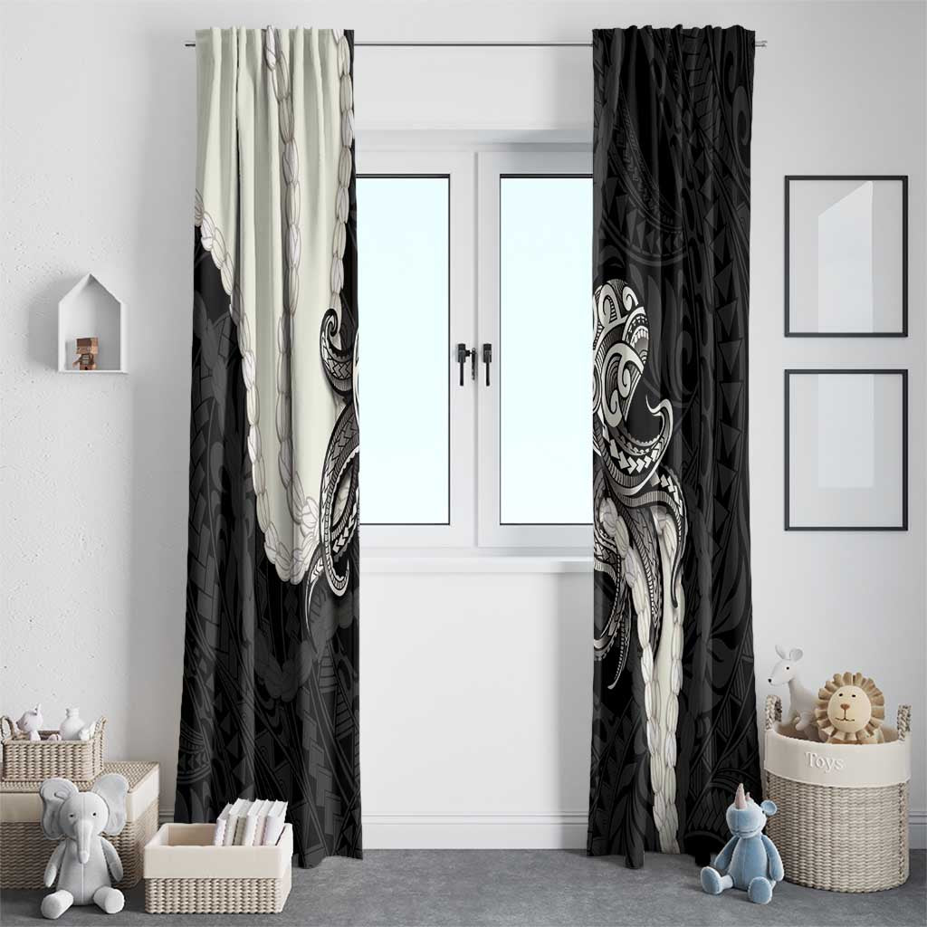 Black Polynesia Tribal Octopus Tattoo Window Curtain Pikake Lei Polynesian Pattern LT14 - Polynesian Pride