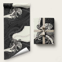 Black Polynesia Tribal Octopus Tattoo Wrapping Paper Pikake Lei Polynesian Pattern LT14 58" × 23" Black - Polynesian Pride