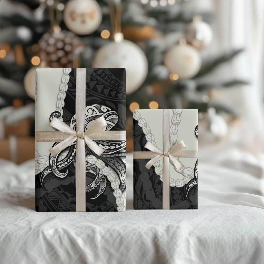 Black Polynesia Tribal Octopus Tattoo Wrapping Paper Pikake Lei Polynesian Pattern LT14 - Polynesian Pride