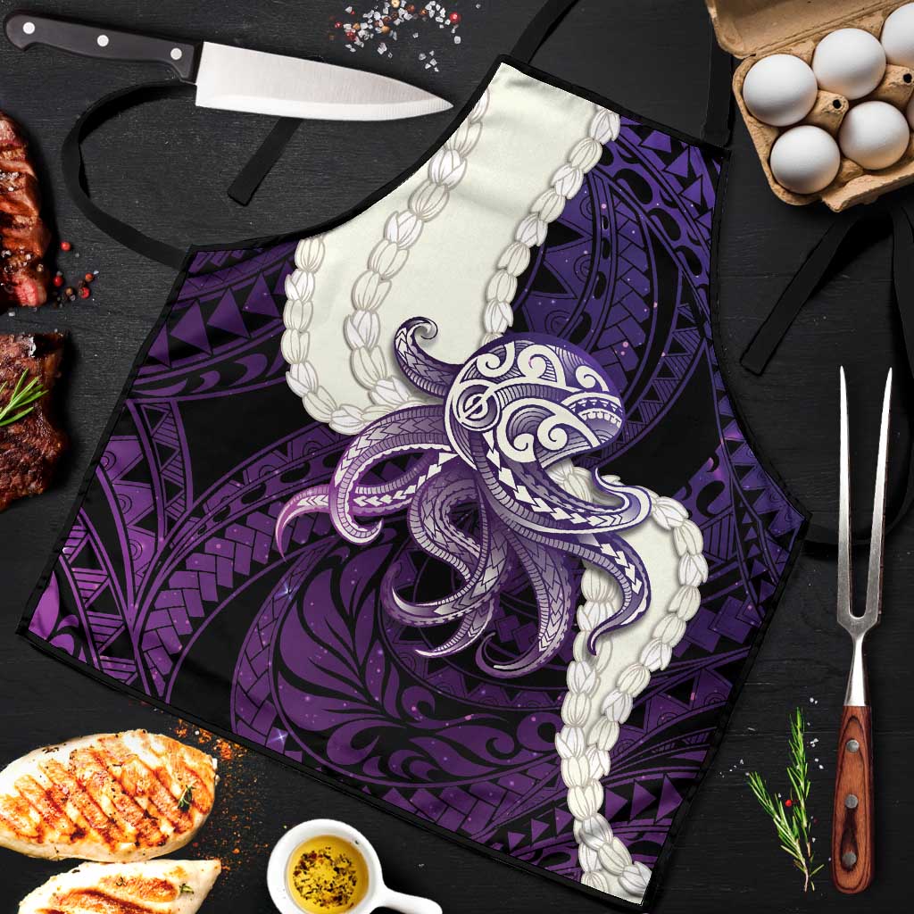 Purple Galaxy Polynesia Tribal Octopus Tattoo Apron Pikake Lei Polynesian Pattern LT14 Purple - Polynesian Pride