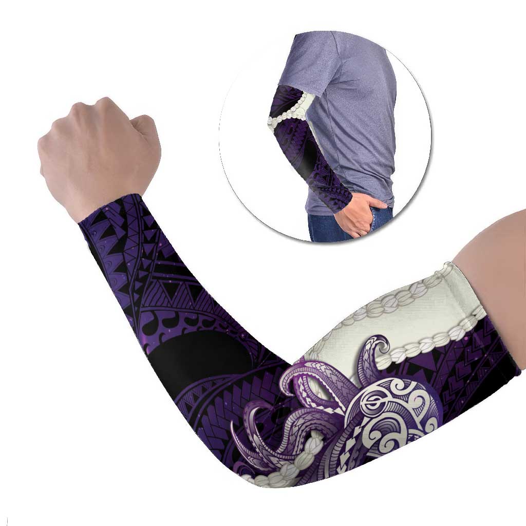 Purple Galaxy Polynesia Tribal Octopus Tattoo Arm Sleeves Pikake Lei Polynesian Pattern LT14 Set of 2 Purple - Polynesian Pride