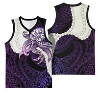 Purple Galaxy Polynesia Tribal Octopus Tattoo Basketball Jersey Pikake Lei Polynesian Pattern LT14 - Polynesian Pride