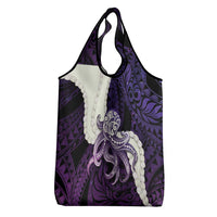 Purple Galaxy Polynesia Tribal Octopus Tattoo Grocery Bag Pikake Lei Polynesian Pattern LT14 - Polynesian Pride