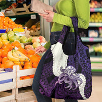 Purple Galaxy Polynesia Tribal Octopus Tattoo Grocery Bag Pikake Lei Polynesian Pattern LT14 - Polynesian Pride