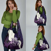 Purple Galaxy Polynesia Tribal Octopus Tattoo Grocery Bag Pikake Lei Polynesian Pattern LT14 - Polynesian Pride