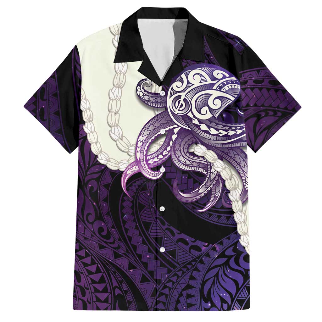 Purple Galaxy Polynesia Tribal Octopus Tattoo Hawaiian Shirt Pikake Lei Polynesian Pattern LT14 Purple - Polynesian Pride