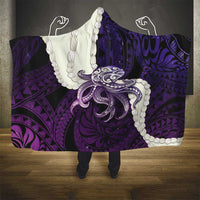 Purple Galaxy Polynesia Tribal Octopus Tattoo Hooded Blanket Pikake Lei Polynesian Pattern LT14 - Polynesian Pride
