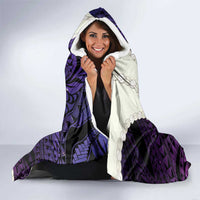Purple Galaxy Polynesia Tribal Octopus Tattoo Hooded Blanket Pikake Lei Polynesian Pattern LT14 - Polynesian Pride