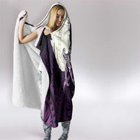 Purple Galaxy Polynesia Tribal Octopus Tattoo Hooded Blanket Pikake Lei Polynesian Pattern LT14 - Polynesian Pride