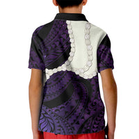 Purple Galaxy Polynesia Tribal Octopus Tattoo Kid Polo Shirt Pikake Lei Polynesian Pattern LT14 - Polynesian Pride