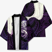 Purple Galaxy Polynesia Tribal Octopus Tattoo Kimono Pikake Lei Polynesian Pattern LT14 - Polynesian Pride