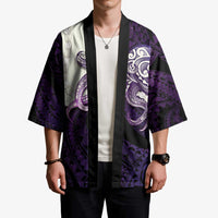 Purple Galaxy Polynesia Tribal Octopus Tattoo Kimono Pikake Lei Polynesian Pattern LT14 - Polynesian Pride