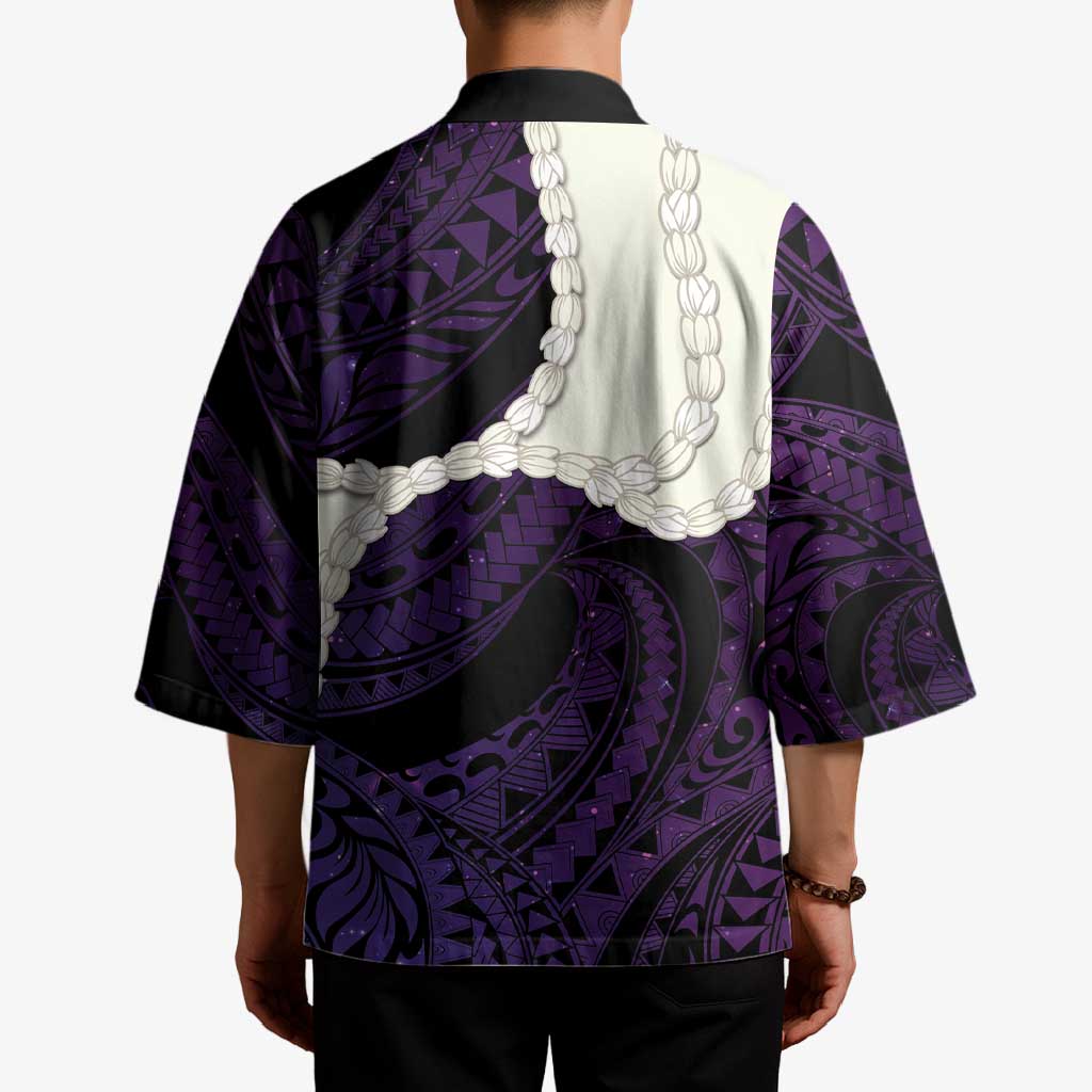Purple Galaxy Polynesia Tribal Octopus Tattoo Kimono Pikake Lei Polynesian Pattern LT14 - Polynesian Pride