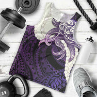 Purple Galaxy Polynesia Tribal Octopus Tattoo Men Tank Top Pikake Lei Polynesian Pattern LT14 - Polynesian Pride