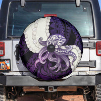Purple Galaxy Polynesia Tribal Octopus Tattoo Spare Tire Cover Pikake Lei Polynesian Pattern LT14 Purple - Polynesian Pride